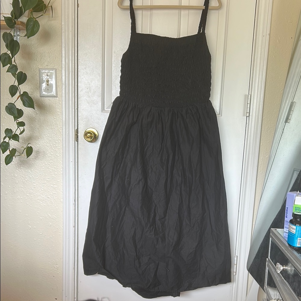 Old Navy Black Spaghetti Strap Back Cutout Midi Sundress